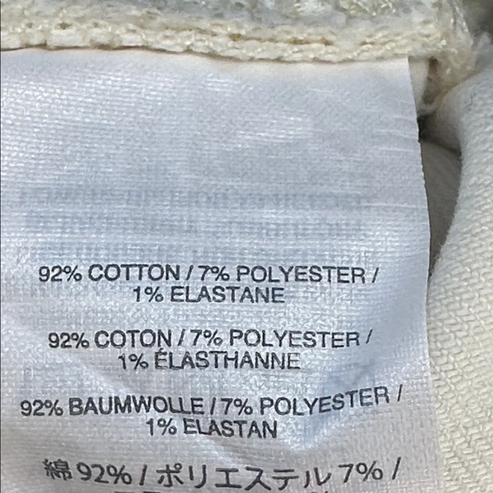 J. Crew Women's toothpick Skinny Jeans white Cream 26p cotton blend‎ y2k ankle
